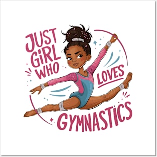 Energetic Gymnastics Girl: Just a Girl Who Loves Gymnastics Posters and Art